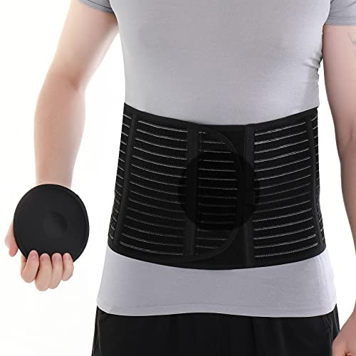 HKJD Abdominal Hernia Belt for Men & Women Plus Size, Umbilical Support for Belly Button, Pain and Discomfort Relief from Umbilical, Navel, Ventral and Incisional Hernias (47-59 2XL/3XL)