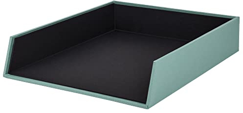 Rössler SOHO Briefablage A4 | Dokumentenablage A4 | Schreibtisch Organizer aus Papier | Ablagefächer stapelbar | Büro Organizer Schreibtisch Zubehör | 32 x 26 x 6 cm | 1 Stück | Farbe: Grün | Opal
