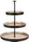 APS 85211 „Frida“ 3-stufige Etagère, 1 Gestell aus Edelstahl (schwarz), 3 Schalen aus nahezu unzerbrechlichem Melamin, Ø 20/25/32 cm, Höhe 43 cm