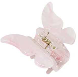 Haarspangen Schmetterling Damen Kleine Haarklammer,Schmetterling Haarklammer Haarspange Rutschfeste Hair Claw Clips,Muschel Marmor Haar Fänger Kieferfür Frauen Mädchen Damen,Rosa