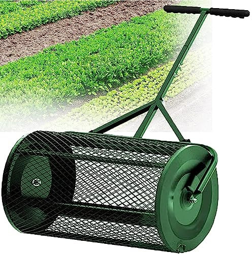 Kompoststreuer Tragbare Torfmoos Streuer Mit Langem Griff Langlebiges Leichtgewicht Miststreuer Walze Für Die Rasen Und Gartenpflege Für Kompost Torfmoos Oberboden Mulch,001,40×60cm