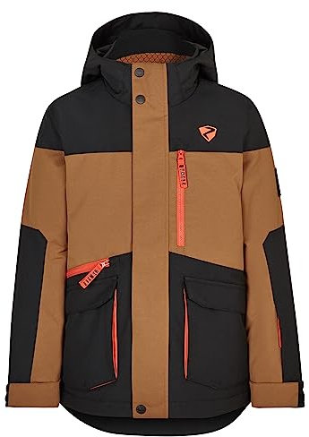 Ziener Jungen AGONIS Ski-Jacke, Winterjacke | wasserdicht, winddicht, warm, black, 104