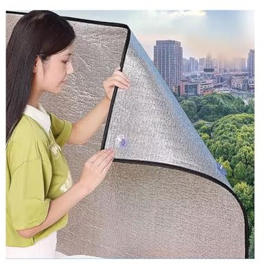 Verdunkelungsrollo, Fenster Isolierfil, Doppelte Folie Isolierung Schutz Der Privatsphäre Schalldichter Vorhang Kälteschutz Warm Halten, Doppelter Dichtungsstreifen Zauberband, 45Größen ( Farbe : Silv