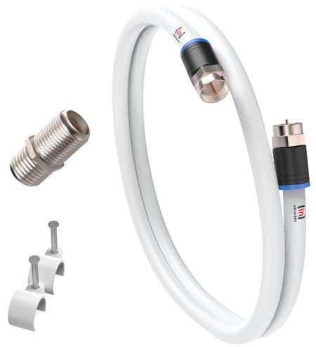 Inbrackets Ultimate Extension Cable Lead Kit for Virgin Media TV Broadband TiVo and Superhub – Screened Cable Enhanced Connectivity with Clips White (10 Metres)