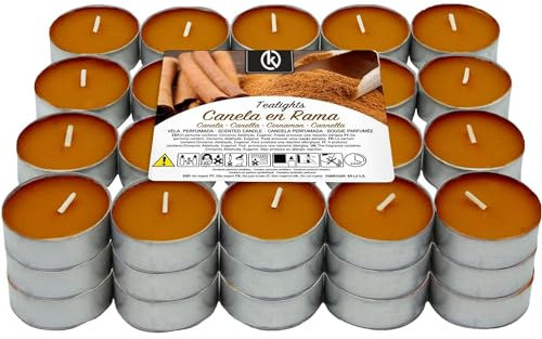 KROWN - Velas de Té Perfumadas, Velas Decorativas Aromáticas (Canela, 20 Velas)