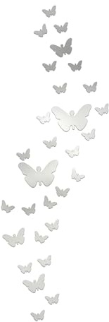 1 Set of 35 Butterfly Mirror Wall Stickers, Acrylic Mirror Stickers, 3D Wall Art Fashion Design, DIY Bedroom Living Room Study Background Wall Decoration