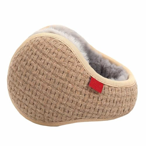 Reyox Unisex Winter Gewebte Winddicht Ohrenwärmer Outdoor Kunstfell Ohrenschützer Braun