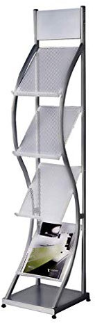 Zeitungsständer Standregal Standregal Info Büro Promohalter Edelstahl (Color : Silver, Size : 30.3 30.3 141.5cm)