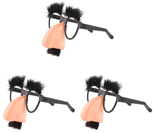 Kongou Verkleidungsbrille, Große Nase Lustige Brille Mit Augenbrauen Und Schnurrbart, Fancy Dress Kostüm Brille Brillen, Scherzbrille Für Halloween Geburtstagsparty (1/3/5St.)