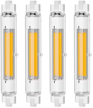 EIMOPE R7S LED 118mm 30w Dimmbar Lampen, R7S LED 118mm Glühbirne Warmweiß 3000K 3000LM, 30W LED COB 118mm ersatz für 200w 300W J118mm Halogenstab, 360°Abstrahlwinkel LED Stab, Kein Flackern, 4er Pack