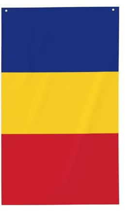 Wurton Bandera de Rumania con impresión de jardín de un solo lado, 3 x 5 pies, decoración de césped para exteriores, hogar, patio, porche delantero, patio, patio