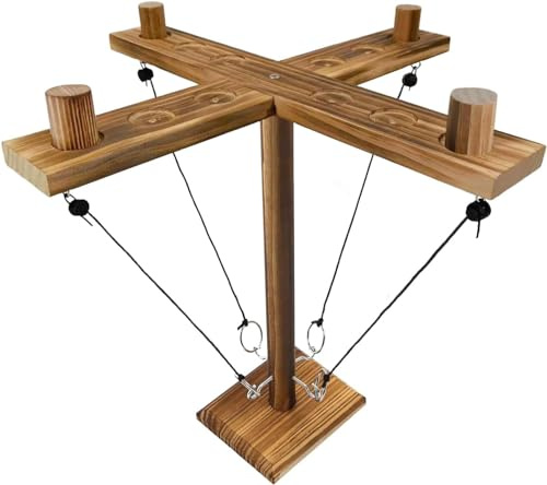 Jeu à boire, pendule en bois, jeu de crochets, anneau Toss Hook et anneau intérieur, jeu de crochet Toss Game, jeu de lancer d'anneaux en bois, Hook Toss Battle Game, jeu d'anneaux à crochet