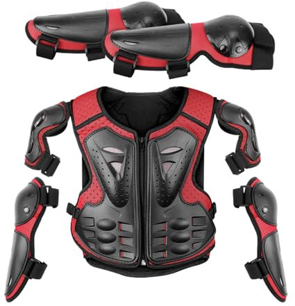 Plastron De Protection pour Motocross,Équipement De Motocross pour - Protecteur de carrosserie de Moto pour Enfant - Protecteur d'équitation de Motocross pour , avec Protection des Genoux,