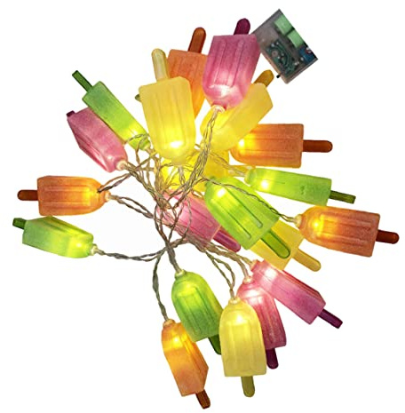 ABOOFAN LED Lichterkette mit Eiscreme Motiv Batteriebetrieben 3 Meter 20 Leds Wasserfest aus Kunststoff Dekoration für Kinderzimmer und Innenräume Zufälliger Stil