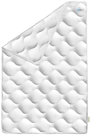 Koru Kids®️ Leichte Bettdecke 135x200 cm – mit 95° waschbar – extra Hygiene für Allergiker – atmungsaktive Steppdecke 135 x 200 – für Frühjahr Sommer - Oeko-TEX – Duvet – weiß - Oberbett