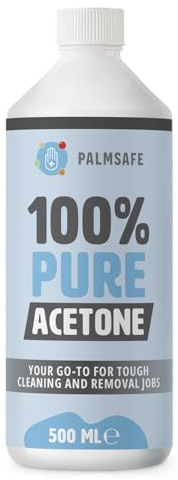 Palmsafe 500ML 100% Pure Acetone Super Strength Glue and Adhesive Remover Strips Paint, Varnish, Lacquer Degreases Tools and Equipment