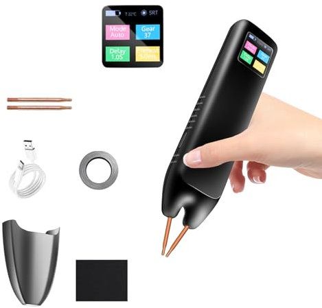 Battery Spot Welder with 99 Adjustable Speeds, Automatic and Manual Modes, LED Display, Handheld Spot Welder for 0.1-0.25mm Nickel Sheets and 18650 Battery Pack