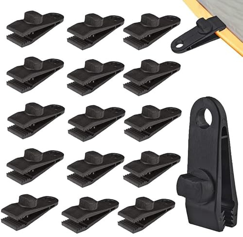 Azlanway Tensores de Lona Tarp Clips Lonas de Tienda, 10 Piezas Tensores de Lona Clips de Lona Clips de Lonas de Tienda, Pinzas de Tienda de Alta Resistencia con Cierre de Rosca, Clips de Lona de