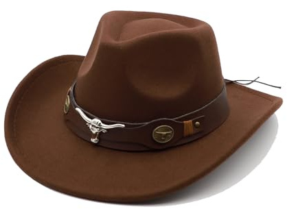 Cowboyhut Herren Damen mit Band Cowgirl Westernhut Cowboyhüte für Damen Schwarz