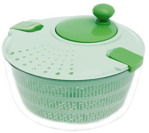 Deuson Salatschleuder,4L,Salad Spinner,Waschen,Servieren,Vorbereiten,Trockner,Einfache Bedienung,rutschfeste Basis,Spülmaschinenfest,Gemüse Einfach Waschen(grün)