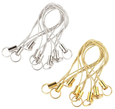 FSSTUD 100 Pcs 6 cm Phone Charm Keychain Straps Cell Phone Split Ring Strap USB Flash Drive String Small Key Chain Lanyard Strap DIY Jewelry Making Cord for Decorations
