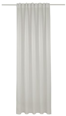 Sehlbach Fertiggardine mit Gardinenband, Voile Uni, Natur, 135 x 245 cm Gardinen, Lichtdurchlässiger Stoff, Kürzungsband Inklusive, Verdeckte Schlaufen, Öko-Tex Zertifiziert