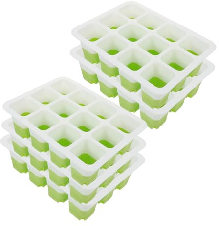 Mikikit 5pièces Lot de Plateaux De Semis Silicone Alvéoles avec Drainage pour Pépinières Et Jardiniers