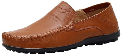 Chaussures en cuir pour homme Chaussures décontractées avec dessus en cuir Mocassins en mousse à mémoire de forme Mocassins légers et aérés Chaussures d'extérieur avec amortissement Semelle en