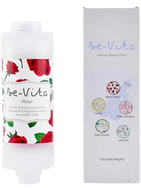 Be-Vita - Filtro de ducha coreano con vitaminas, antipérdida de cabello, previene la piel seca, elimina el cloro, elimina el óxido, aromaterapia relajante, no tóxico (rosa)