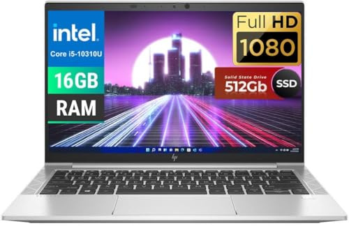 HP EliteBook 830 G7 Ordinateur d'affaires, ordinateur portable 13,3 FHD, Intel Core i5-10310U, 16 Go de RAM, 512 Go de SSD, clavier US QWERTY, Windows 11 Pro (renouvelé)