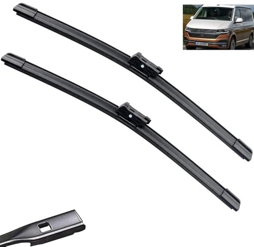 Jeu de 2 Essuie-glaces Avant pour VW California T6 2015-2018 2019 2020 2021 – Balais Avant Coupe Nette et Silencieuse Résistants aux UV et au Gel