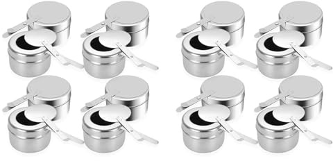 Jnchdghwa 16pcs Chafing Holder,Stainless Steel Chafe Wick Holder with Cover,Heat Box Holder for Chafing Dish,Barbecue