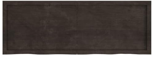PUGYNBK Estante Plegable Madera Roble 140x50cm | Borde Vivo, Acabado Oscuro, Uso Versátil, Bisagras Incluidas