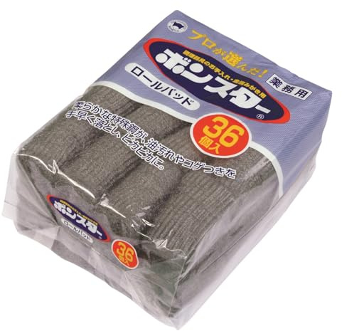 Bonster B-061 Gold Scourer Roll Pad, 36 Pieces, Soft Special Steel, Quickly Removes Oil Stain and Spikes