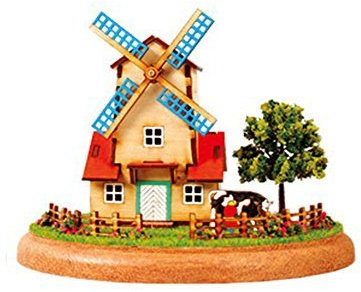 Desktop Wooden Model Kit Mini house Windmills /YG982 by YOUNGMODELER
