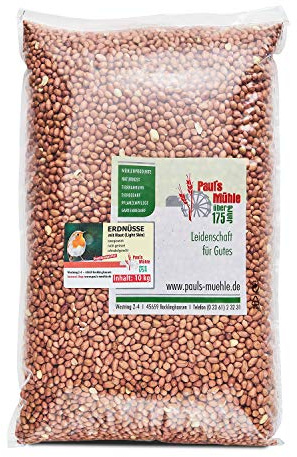Paul´s Mühle - 10 kg Erdnüsse mit Haut (Light Skin) für Tiere & Wildvögel | Naturbelassenes Tierfutter für Eichhörnchen, Papageien & Nager - Nüsse Vogelfutter & Wildvogelfutter für Futterzwecke