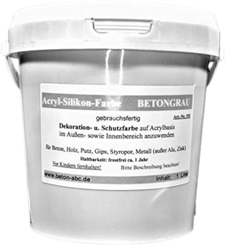 Betongrau - Beton Farbe - Acryl Silikon 1 Liter