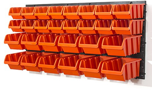 Prosperplast 30 teilg. Wandregal Serie Orderline Lagerregal Regale inkl. Stapelboxen orange