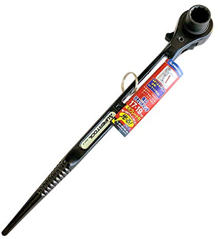 Super Tool RNR-1719 Double Ratchet Wrench with Ring Glow in the Dark Plate and Sliding Space, Rust Resistant Cationic Electrodeposition Coating