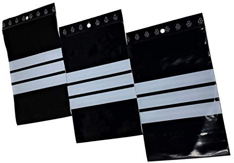 1000 Sachet zip noir 100 X 150 mm 10 X 15 cm Sachets zip opaque résistant UV 60 μ 3 bande de marquage blanche zip écriture sachet plastique anti UV lumière sachet compatible alimentaire congélation