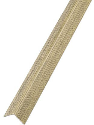 DQ-PP Perfil de ángulo, 25 x 25 mm, 5 m (5 x 1 m), color: roble, material: PVC, listones angulares de plástico, protección de esquinas exteriores, protección de bordes de pared, perfil en L, ángulo de