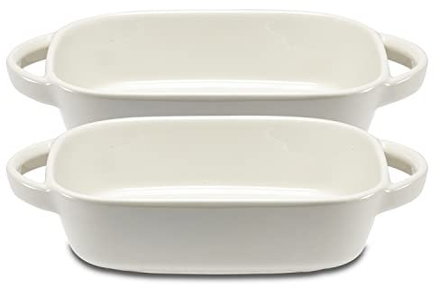 Supremery 2 x Pirofila da forno piccola in ceramica, ideale per 2 persone, per lasagne Tiramisu, forma rotonda, set da 2