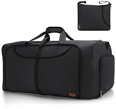 Vogshow Sac de Voyage 80L Grand Sac Pliable Weekender Sac de Nuit étanche Sac de Sport avec Compartiment à Chaussures pour Homme et Femme