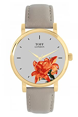 Toff London Montre Fleur de Lys Orange