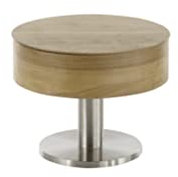 Robas Lund Couchtisch Rund Eiche furniert mit Lift, Wohnzimmertisch höhenvertellbar, BxHxT 60x47x60 cm
