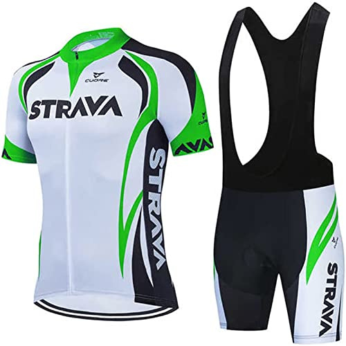 FFFF & OLFEH Hombre Conjunto Ropa de Ciclismo para Verano, Maillot Manga Corta de Bicicleta, y Culotte Ciclismo Transpirable, Secado Rápido.Traje de Ciclismo Hombre de Equipos Profesionales. (S,5)