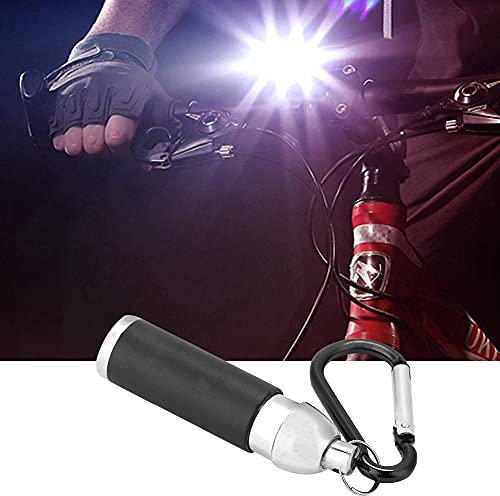 Garosa LED-Mini-Taschenlampe tragbar mit Schlüsselanhänger und Handyklammer für Notfälle, Camping, Wandern, Outdoor und Haushalt (Superhelle, Schwarze Taschenlampe)
