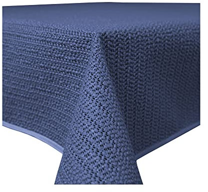 Haus und Deko Gartentischdecke Outdoor rechteckig wetterfest wasserabweisend rutschfest abwischbar PVC Weichschaum Tischdecke für Garten, Balkon, Terrasse und Camping (Blau, 110 x 140 cm), 2370