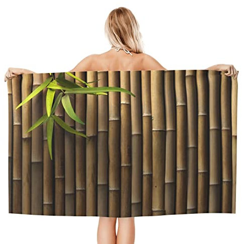 AABSTBFM Spring Bamboo Printed Microfiber Quick Dry Beach Towel For Adults Lightweight Soft Bath Towels Fast Drying Towels For Travel,Camping,Gym,Beach,Swimming,Yoga