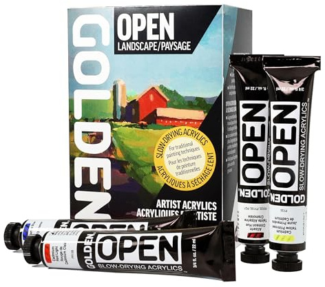 Golden Artist Colors, Offenes langsam trocknendes Acryl, 7-farbiges Querformat-Set
